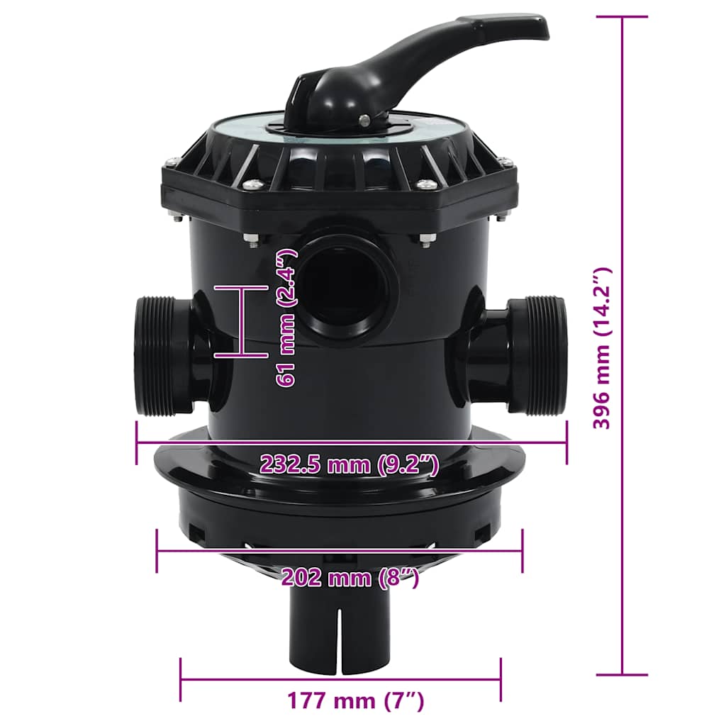 Supapă multiport pentru filtre cu nisip ABS 1,5" 6 căi