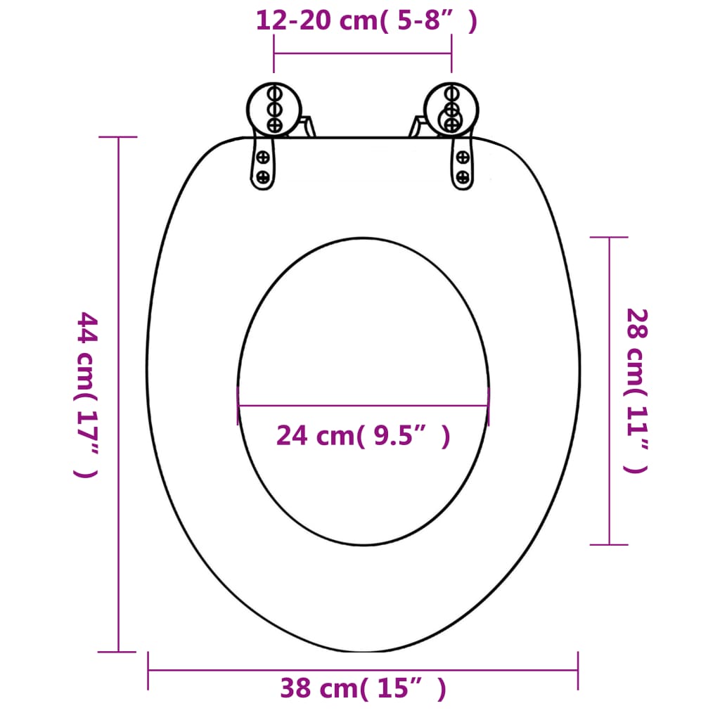 Capac WC cu închidere silențioasă, MDF, design stea de mare