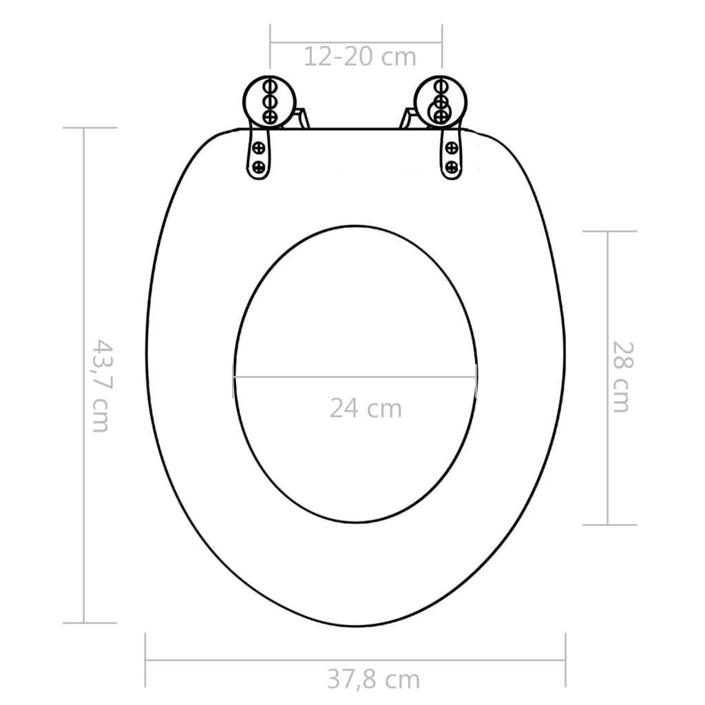 Capac WC cu închidere silențioasă, MDF, design picătură de apă