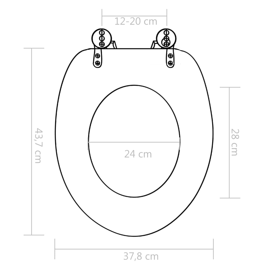 Capac WC cu închidere silențioasă, MDF, design pietriș