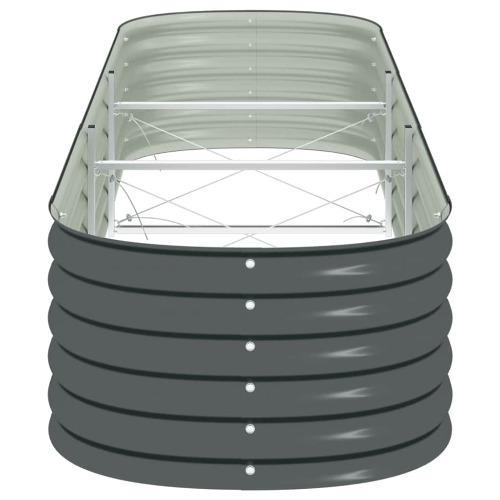 Strat înălțat de grădină, gri, 320x80x44 cm, oțel galvanizat
