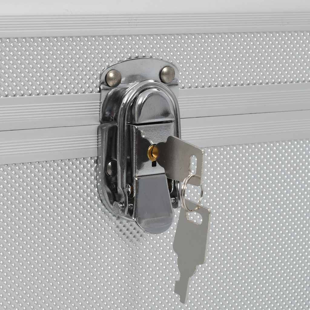 Cutii de depozitare, 2 buc., argintiu, aluminiu