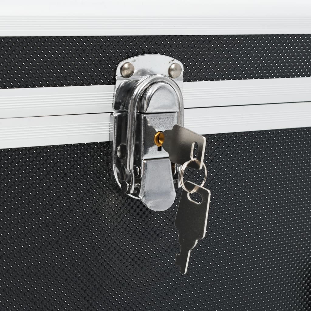 Cutii de depozitare, 2 buc., negru, aluminiu