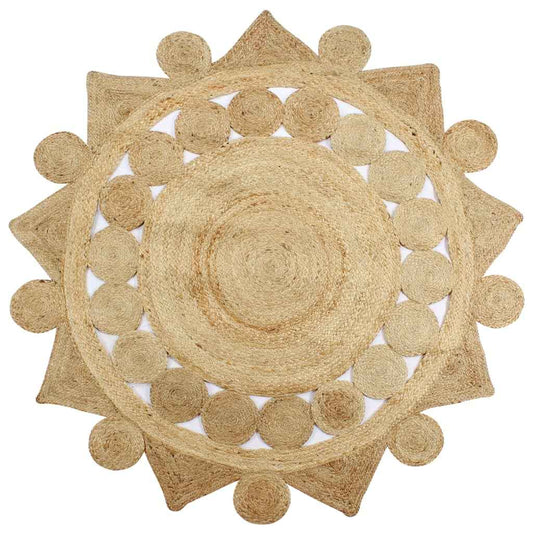 Covor manual din iută împletită, 90 cm