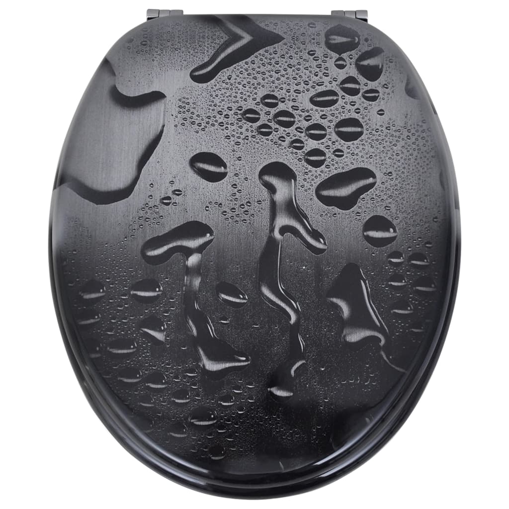 Capace WC, 2 buc., MDF, model picături de apă