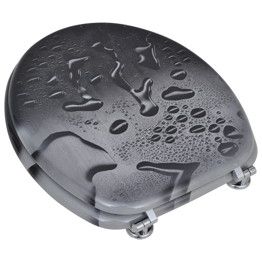 Capace WC, 2 buc., MDF, model picături de apă