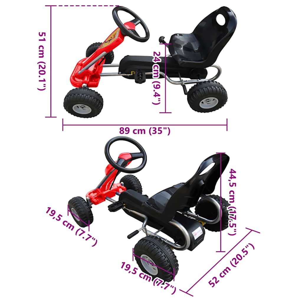Kart cu pedale Go Kart, roșu