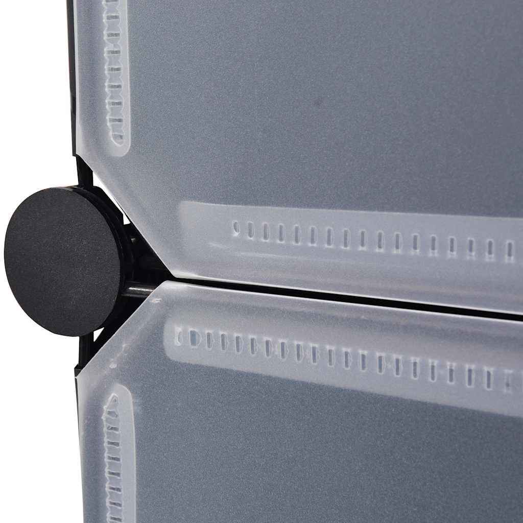 Dulap modular cu 18 compartimente alb și negru 37x146x180,5 cm