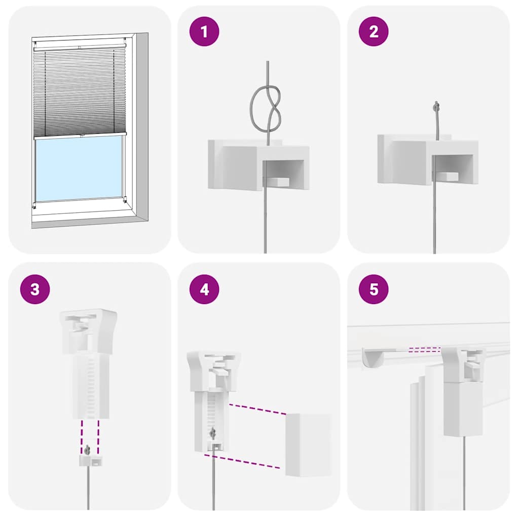 Jaluzea plisată, crem, 60x125 cm