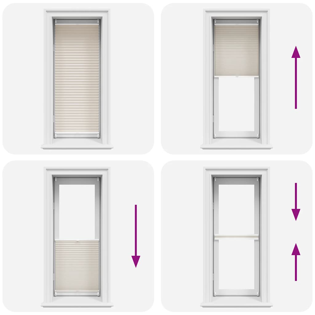 Jaluzea plisată, crem, 60x125 cm