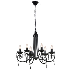 Lampă de tavan Candelabru elegant negru 6 fasunguri pentru becuri