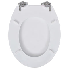 Capac WC cu închidere silențioasă alb MDF design simplu