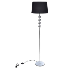 Lampă de podea abajur suport înalt, 4 bile decorative, negru