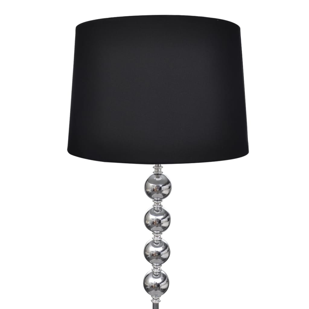 Lampă de podea abajur suport înalt, 4 bile decorative, negru