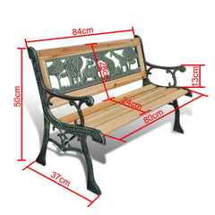 Bancă de grădină pentru copii, 84 cm, lemn