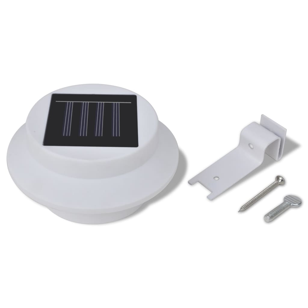 Lampă solară pentru exterior 6 pcs Lumină pentru gard Albă