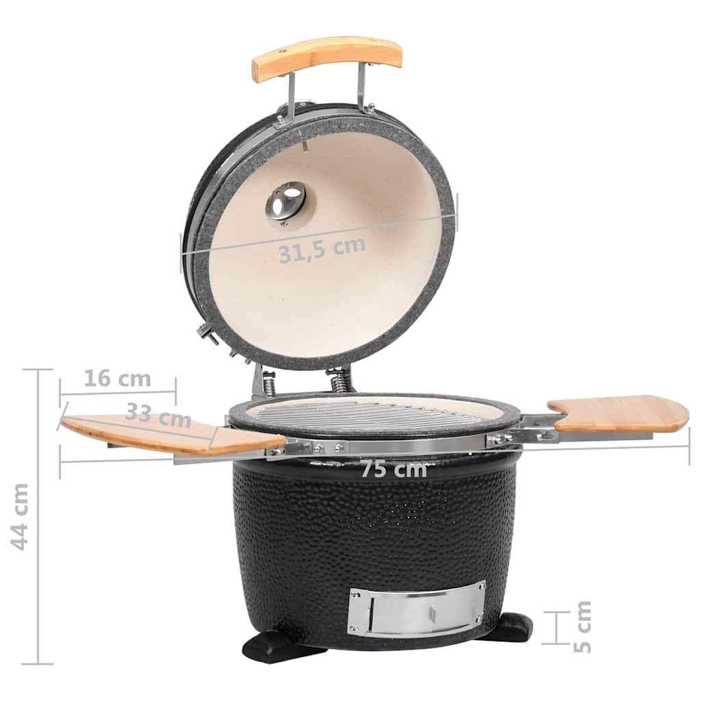 Kamado Grătar cu afumătoare din ceramică 33 cm