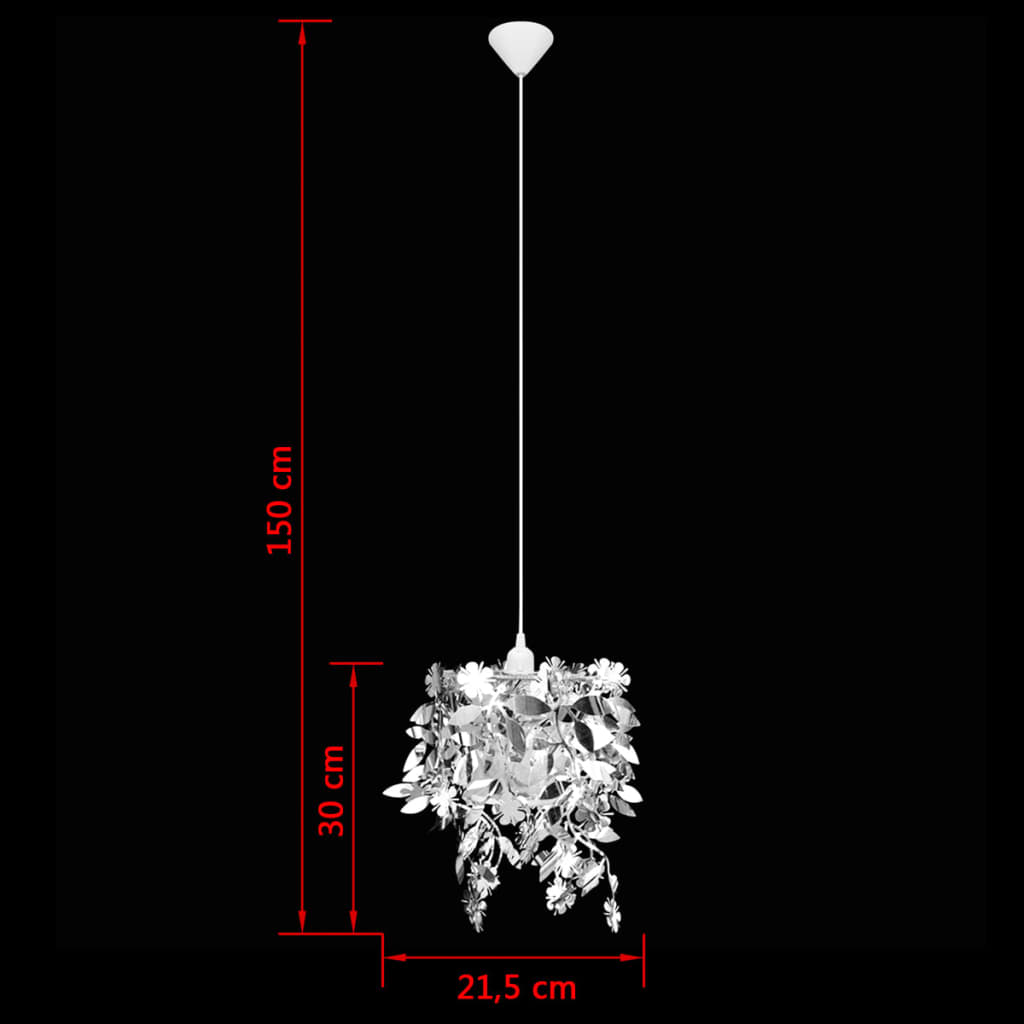 Lampă tip candelabru, cu frunze strălucitoare, 21,5 x 30 cm, argintiu