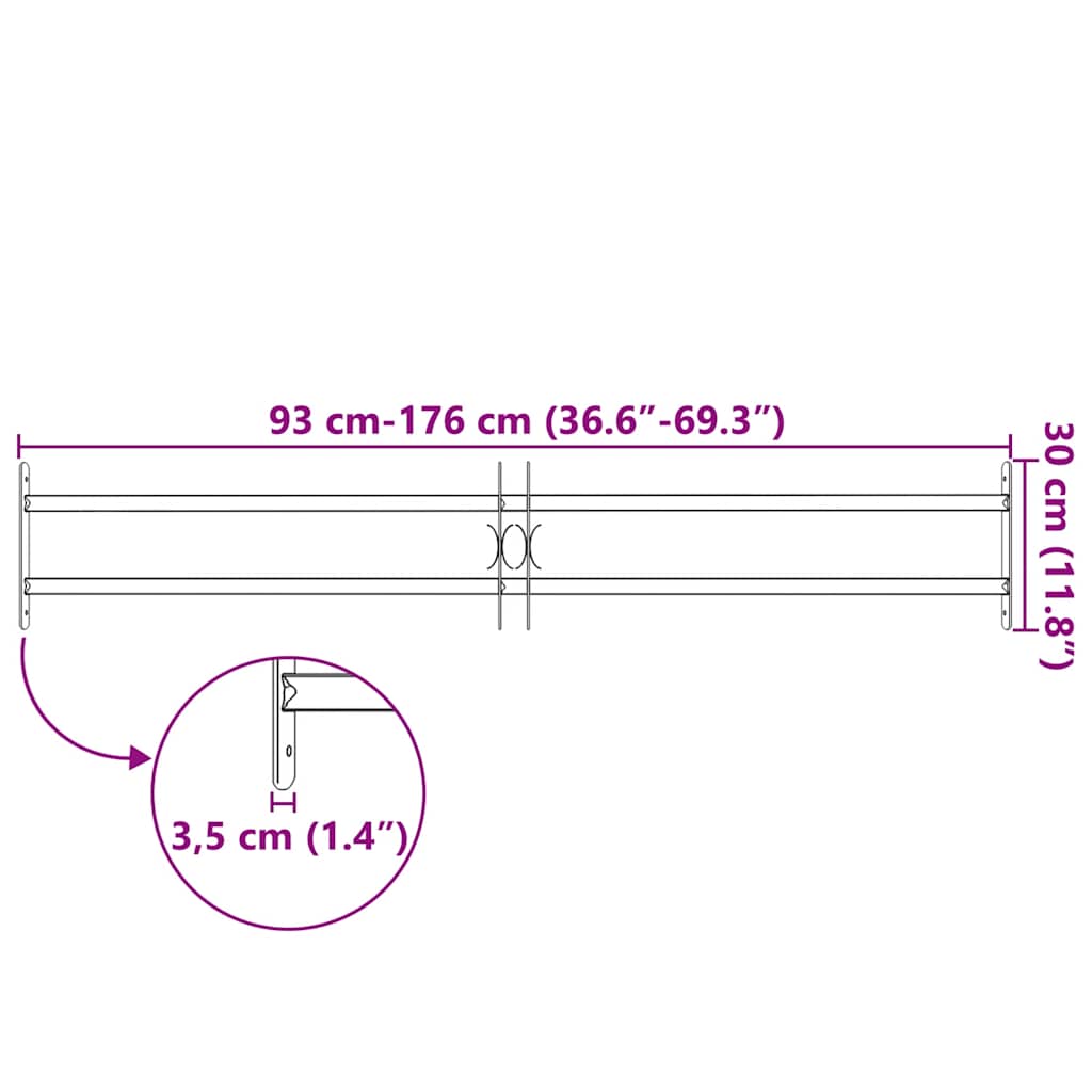 Grilaj de siguranță pentru ferestre cu 2 bare transversale 1000-1500mm