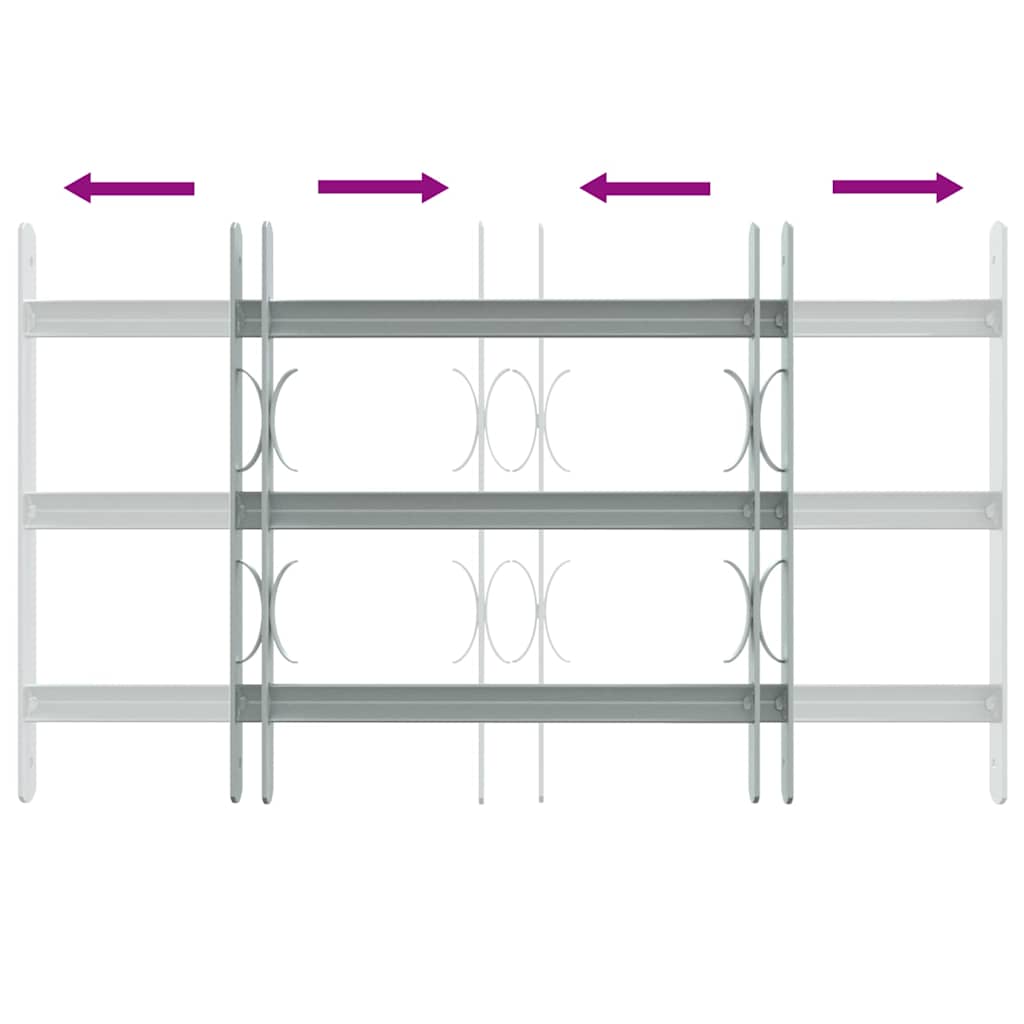 Grilaj de siguranță pentru ferestre cu 3 bare transversale 500-650 mm