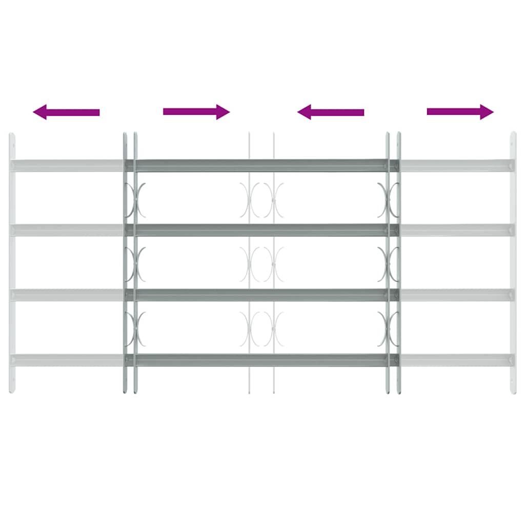 Grilaj de siguranță pentru ferestre cu 4 bare transversale 700-1050 mm
