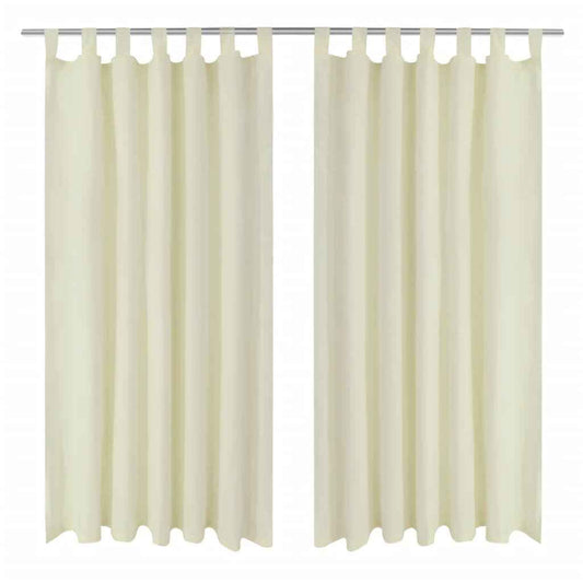 Draperii micro-satin cu bride, 140 x 245 cm, crem, 2 buc.