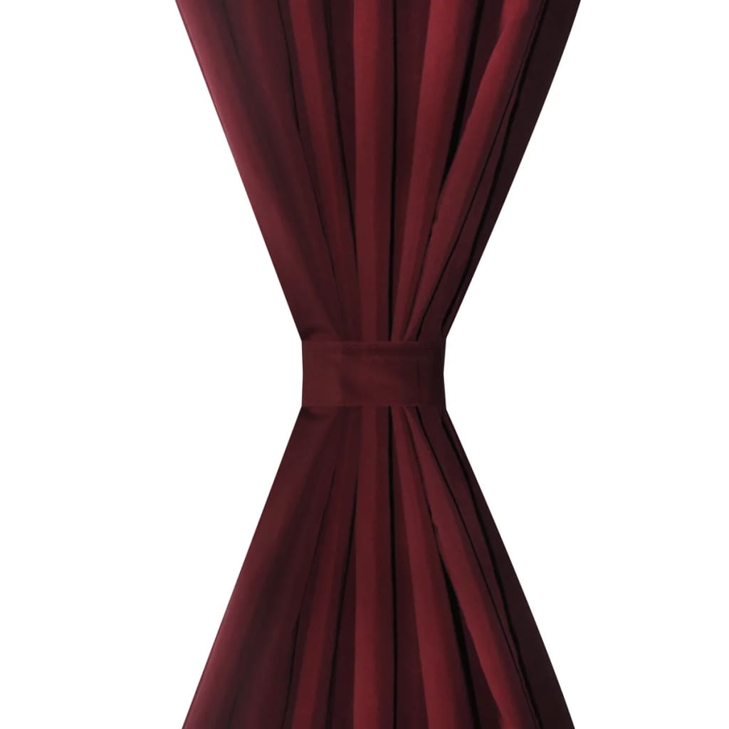 Draperii micro-satin cu bride, 140 x 225 cm, roșu bordo, 2 buc.