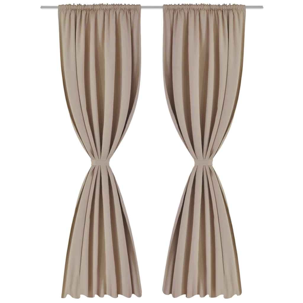 Draperii opace cu rejansă, 2 buc., crem, 135 x 245 cm