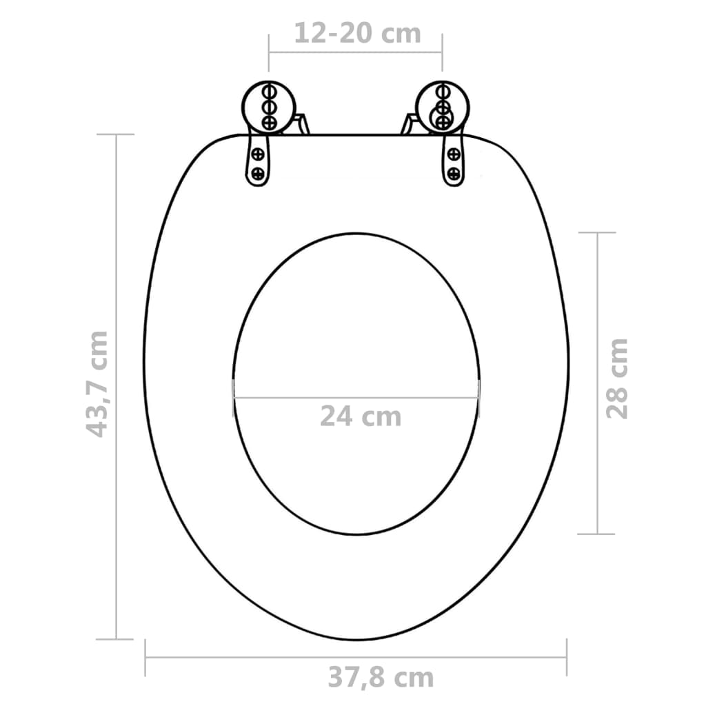 Scaun de toaletă cu capac din MDF, design cu picături de apă