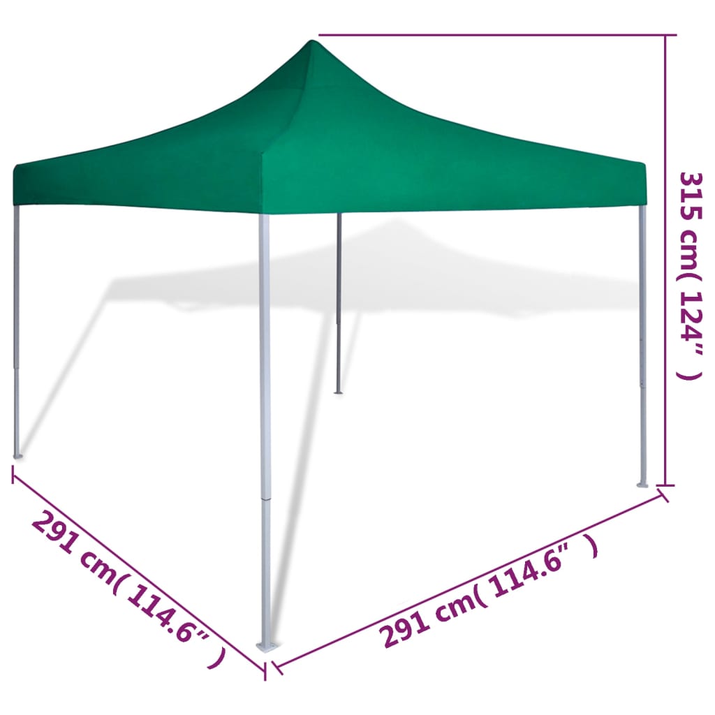 41467 vidaXL Green Foldable Tent 3 x 3 m