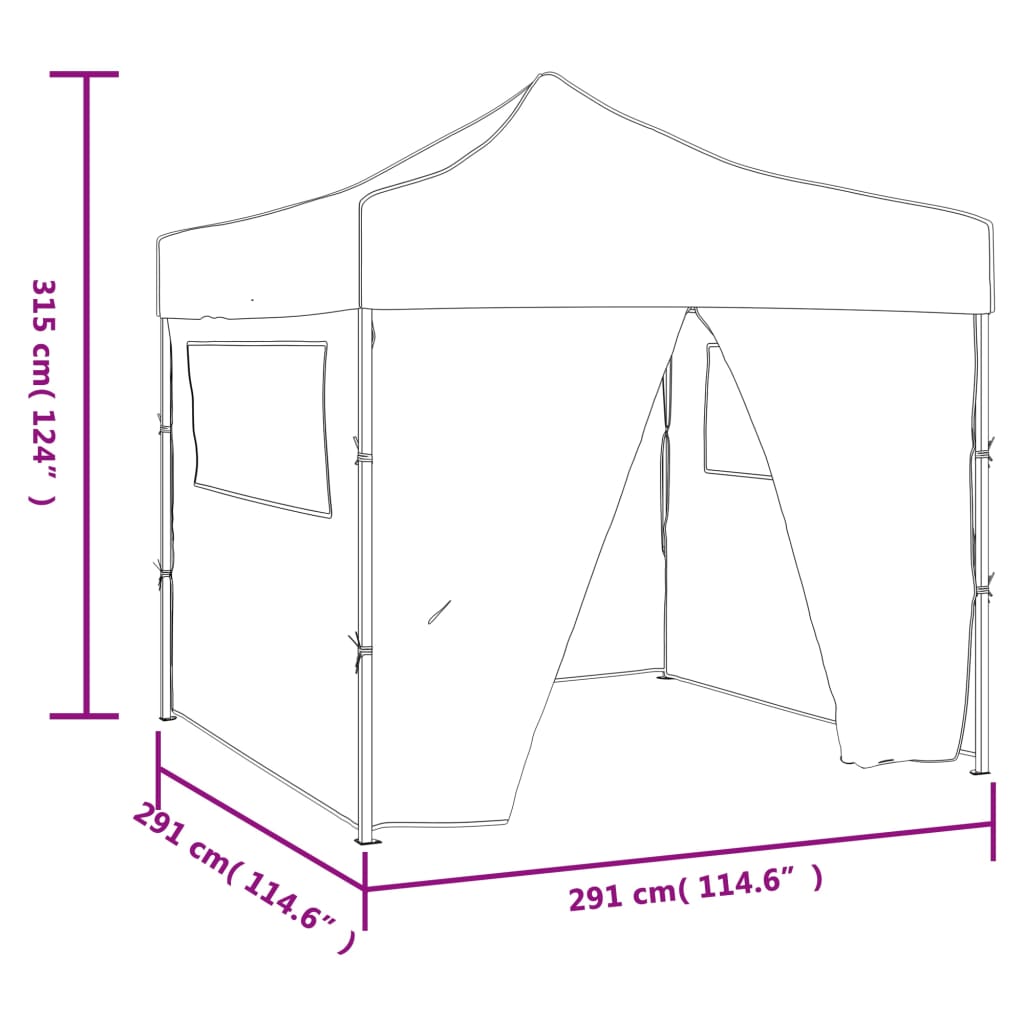 41468 vidaXL Green Foldable Tent 3 x 3 m with 4 Walls