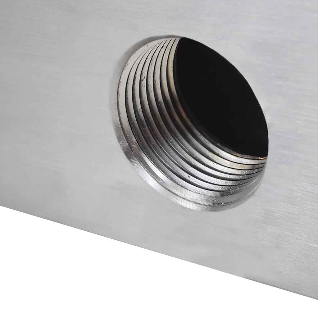 Fântână de piscină dreptunghiulară cu cascadă 45 cm oțel inoxidabil