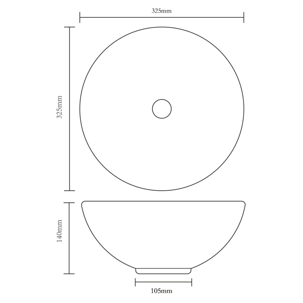 Chiuvetă ceramică pentru baie, rotundă, alb