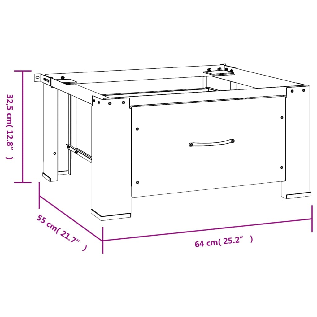 Suport pentru mașină de spălat cu sertar, alb