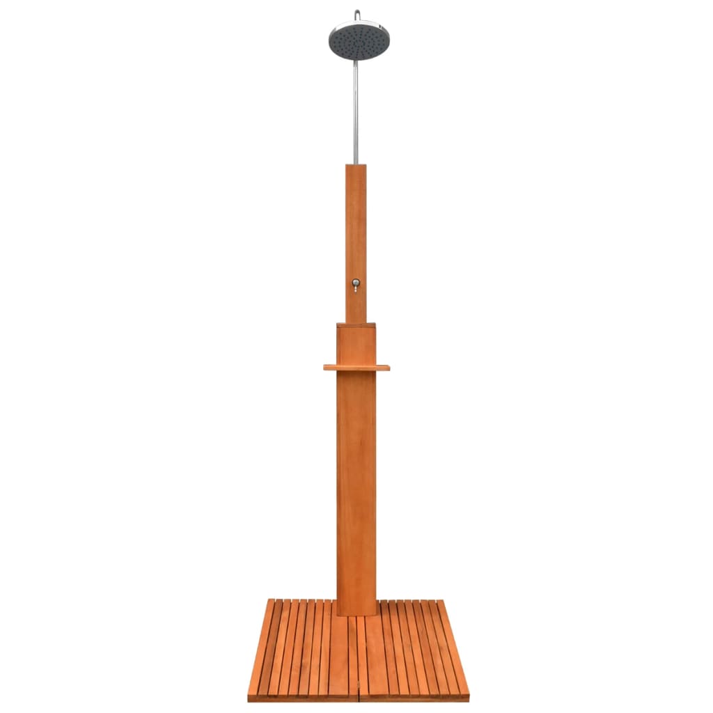 Duș pentru exterior din lemn de eucalipt și oțel