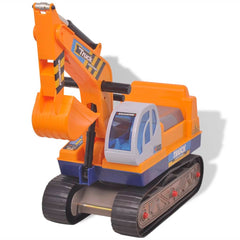 Excavator ride-on, galben, plastic