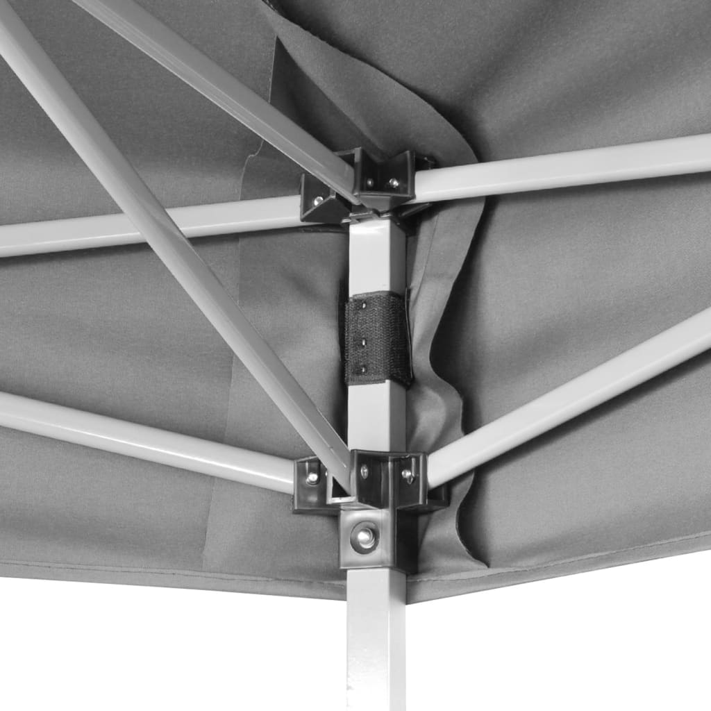 Marchiză pliabilă hexagonală, gri, 3,6 x 3,1 m