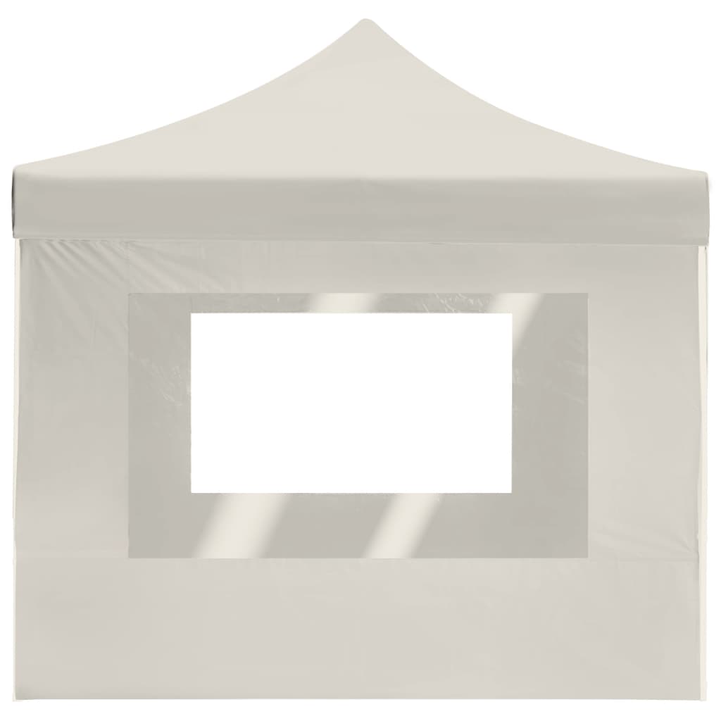 Cort de petrecere pliabil cu pereți, crem, 4,5 x 3 m, aluminiu