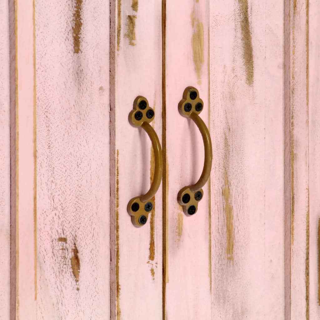 Servantă, roz deschis, 110 x 35 x 70 cm, lemn masiv de mango