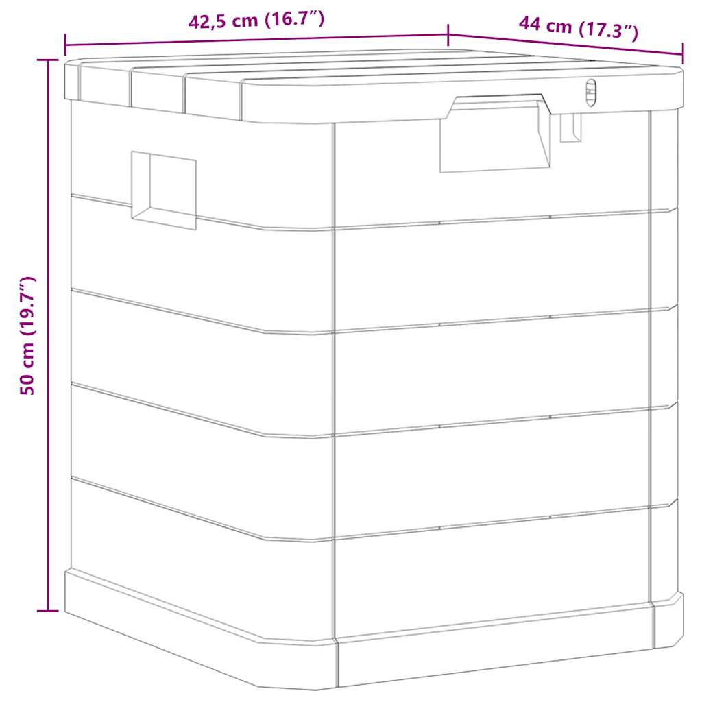 Ladă de depozitare pentru grădină, 90 L, gri deschis