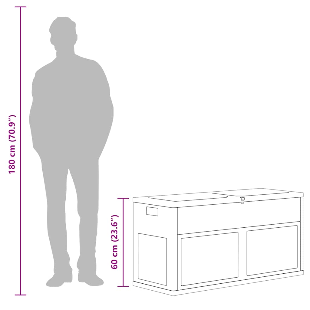 Ladă de depozitare de grădină, negru, 320 L