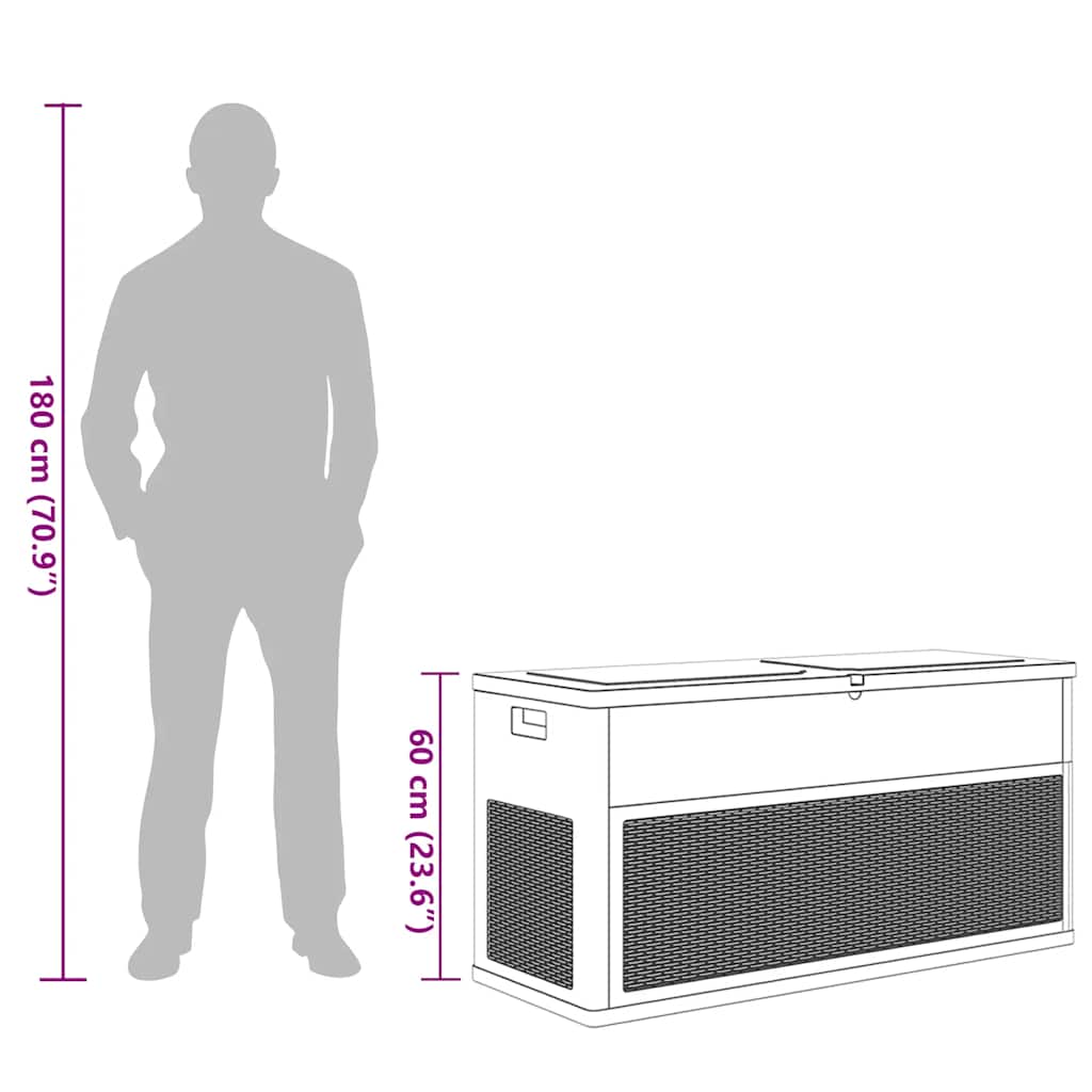 Ladă de depozitare de grădină, antracit, 320 L