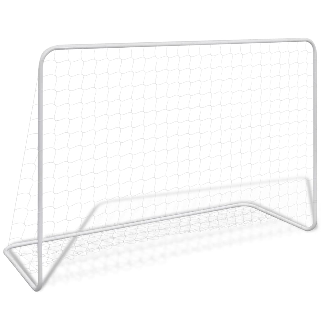 Porți de fotbal cu plase 2 buc. alb 182x61x122 cm oțel