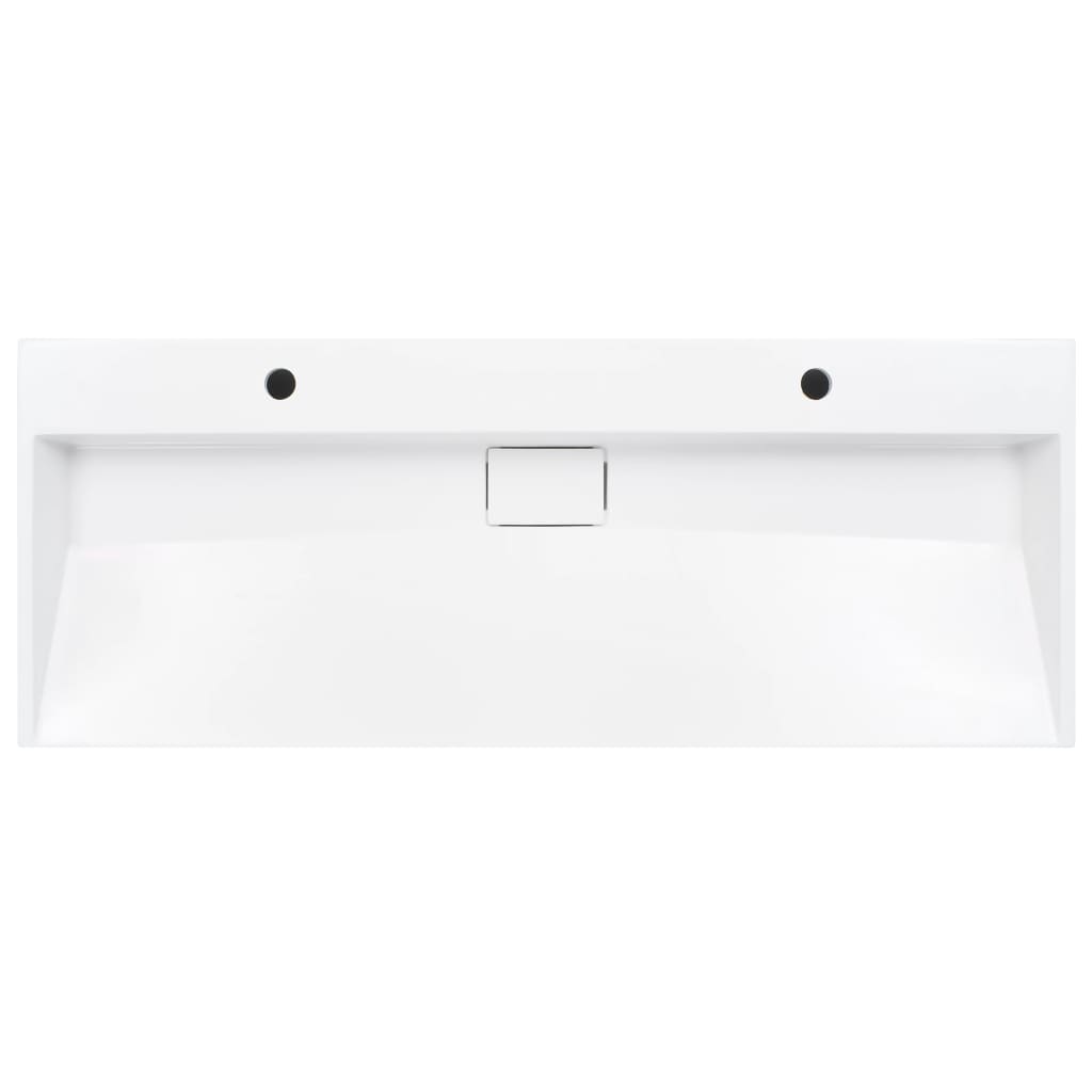 Chiuvetă, alb, 120x46x11cm, conglomerat turnat mineral/marmură