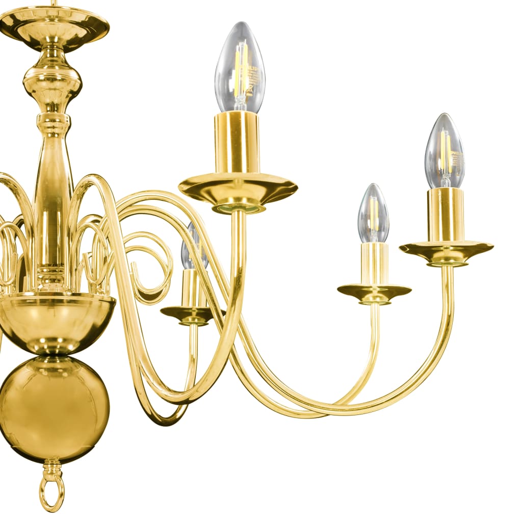 Candelabru, auriu, 8 becuri E14