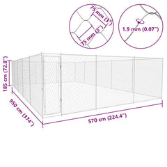 Padoc pentru câini de exterior, 950x570x185 cm, oțel galvanizat