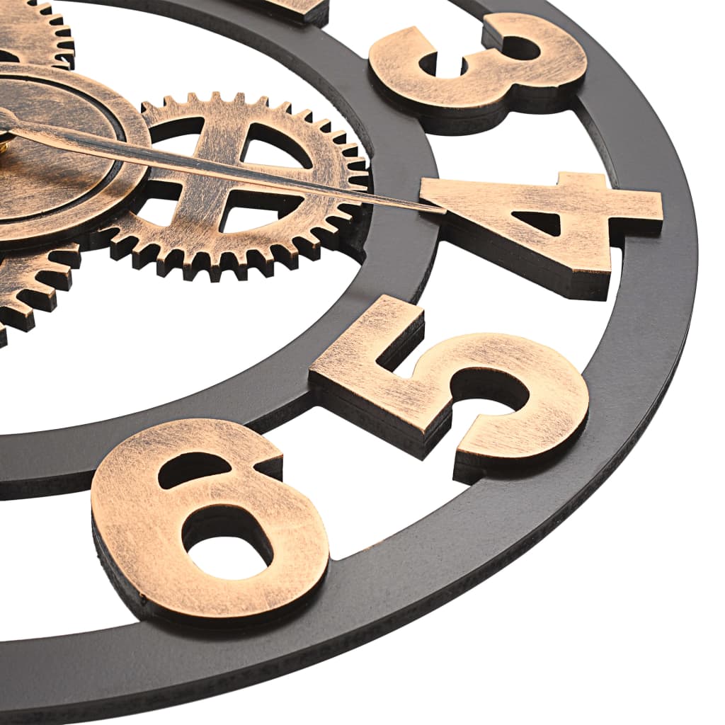 Ceas de perete, auriu și negru, 58 cm, metal