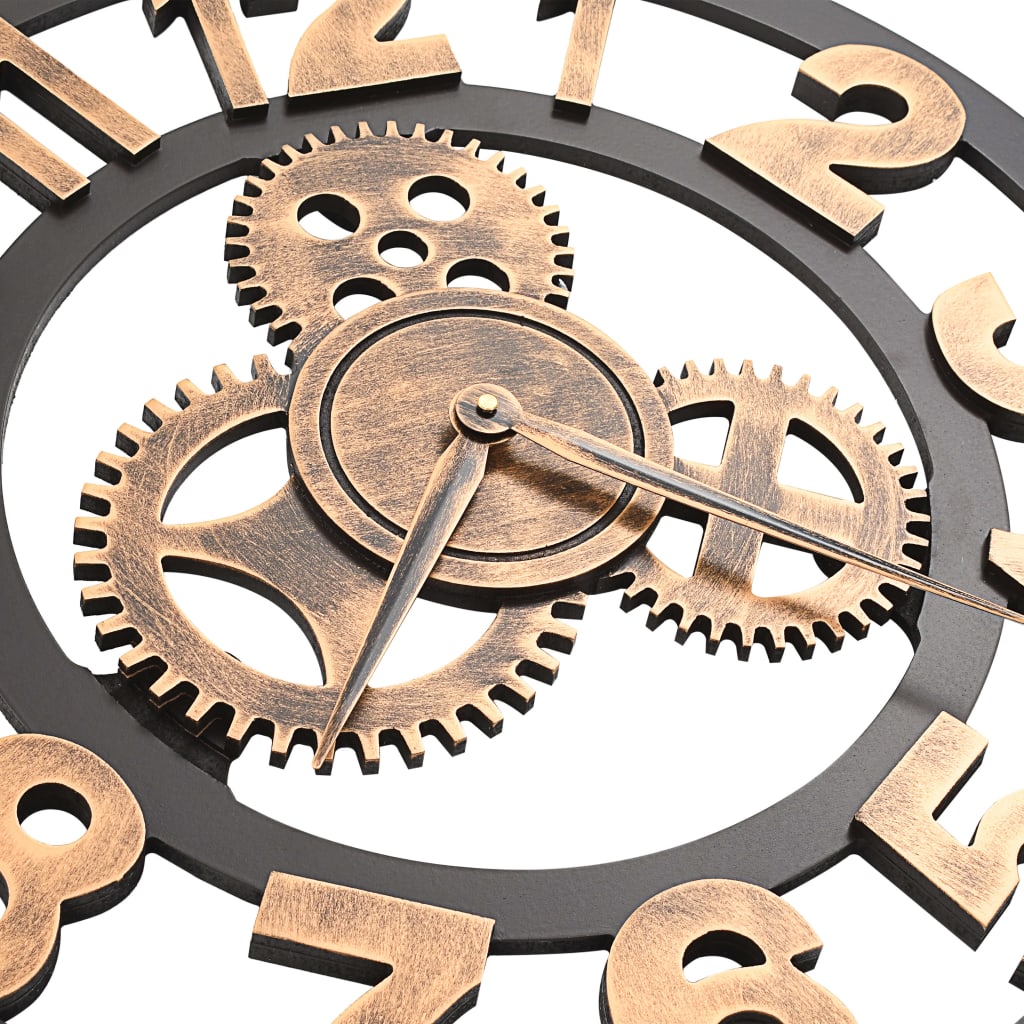 Ceas de perete, auriu și negru, 58 cm, metal