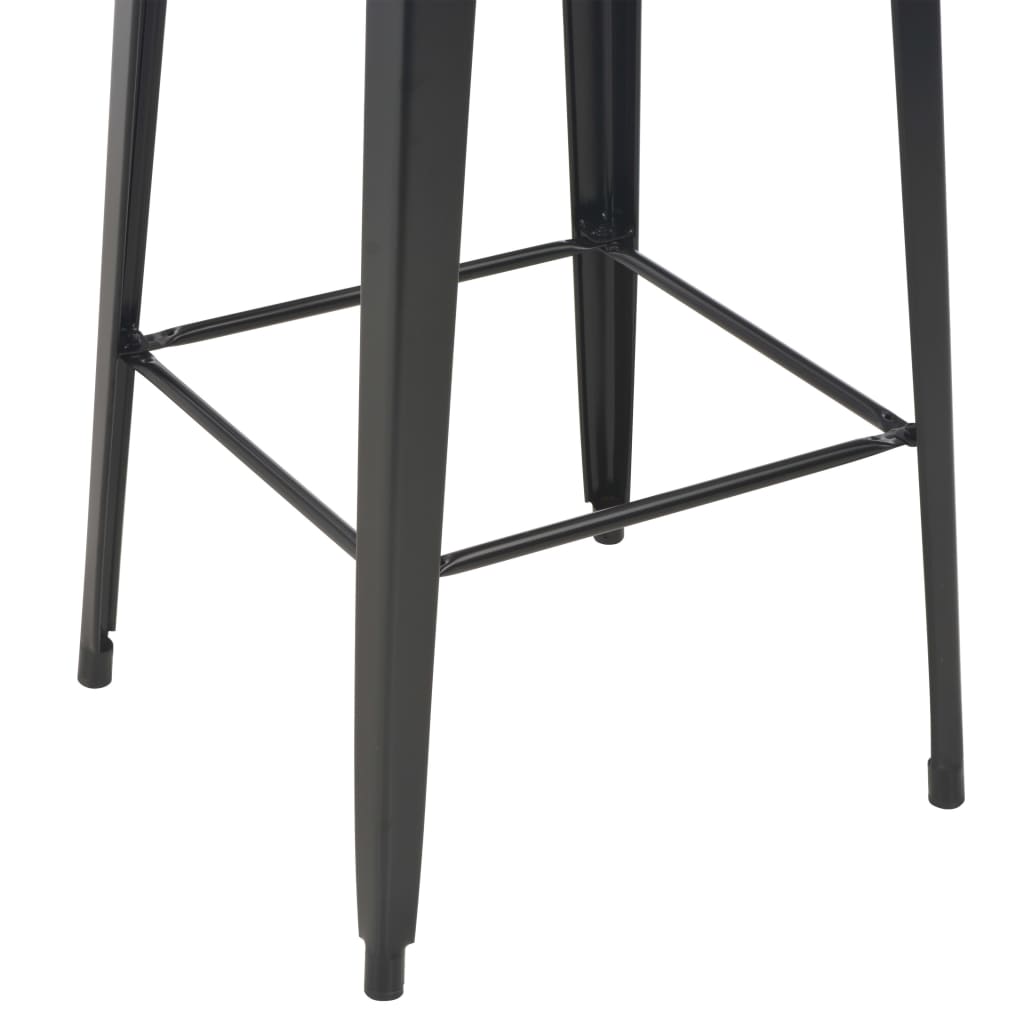 Set mobilier de bar, 3 piese, negru, oțel