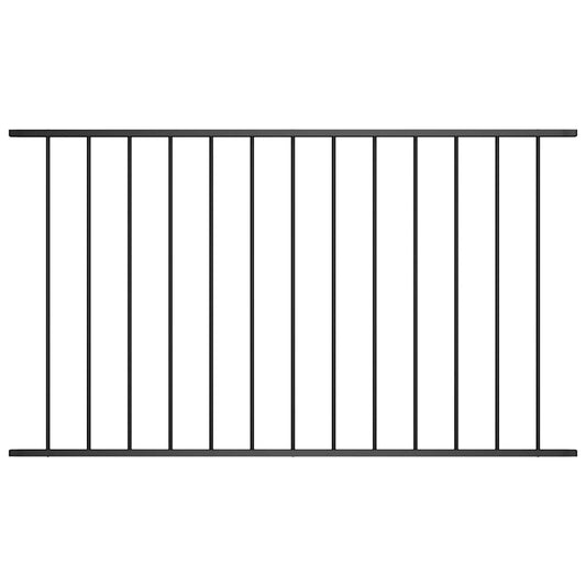 Panou de gard din oțel vopsit în câmp electrostatic 1,63x1,25 m negru
